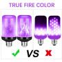 Y- STOP LED Flame Effect Fire Light Bulb, Upgraded 4 Modes Flickering Fire Christmas Decorations Lights, E26 Base Flame Bulb with Upside Down Effect (Purple 2 Pack)