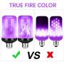 LED Flame Effect Fire Light Bulb, Upgraded 4 Modes Flickering Fire Christmas Lights Decorations, E26 Base Flame Bulb with Upside Down Effect (C Purple,4 Pack)