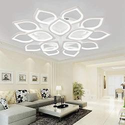LED Ceiling Light Chandelier Flower Metal Acrylic Ceiling Lamp Fixture for Dining Room Bedroom Cafe Bar Corridor Hallway Entryway Passway Decoration (Not Dimmable - White)