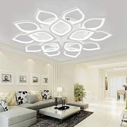 LED Ceiling Light Chandelier Flower Metal Acrylic Ceiling Lamp Fixture for Dining Room Bedroom Cafe Bar Corridor Hallway Entryway Passway Decoration (Not Dimmable - White)