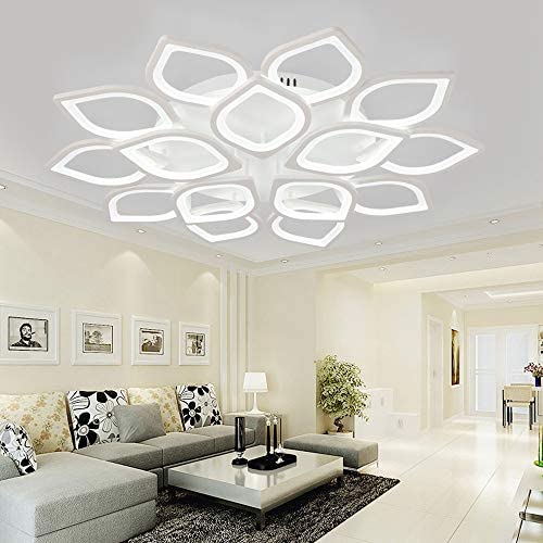 LED Ceiling Light Chandelier Flower Metal Acrylic Ceiling Lamp Fixture for Dining Room Bedroom Cafe Bar Corridor Hallway Entryway Passway Decoration (Not Dimmable - White)