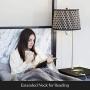 Brightech Madison w. Wireless Charging Station & USB Port - Narrow Nightstand in Mid Century Modern Style with Built in LED Lamp - End Table & Attached Reading Light for Living Rooms - Classic Black
