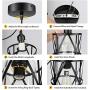 Industrial Metal Pendant Light, Adjustable Hanging Ceiling Lighting Fixture with Cylindrical Clear Glass Shade, Black Vintage Pendant Lights for Kitchen Island Dining Room Hallway Bedroom, E26 Base