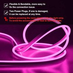 SURNIE Neon Rope Lights Led 50ft Waterproof LED Neon Strip Lights 110v Pink Led Rope Lights Cuttable Connectable Indoor Outdoor Decor DIY Commercial Building