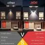JIOR Solar Motion Sensor Lights Outdoor 100 LED 270° Wireless Light IP65 Waterproof Security Light (WHITE-100LED-4PCS)