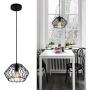 Black Pendant Light with Deformable Shade Metal Cage Light Pendant Lamp Small Farmhouse Chandelier Industrial Adjustable Hanging Lights Fixture for Kitchen Island, Dining Room, Bathroom, Foyer, Bar