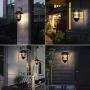 2 Pack Security Solar Wall Lantern Lights, Solar Wall Lantern Outdoor, Hanging Solar Outdoor Lights Wall Lanterns 20 Lumen Heavy Glass & Stainless Solar Powered Porch Lights