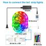 Daybetter SMD 5050 App Control Bluetooth Led Strip Lights- 50ft