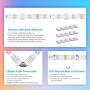 32.8ft LED Strip Lights APP Control Color Changing Rope Lights with Remote, Music Sync Built-in Mic, SMD 5050 RGB Light Strips RGB LED Strip (32.8Ft APP+Remote+Mic+3-Button Switch)