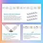 32.8ft LED Strip Lights APP Control Color Changing Rope Lights with Remote, Music Sync Built-in Mic, SMD 5050 RGB Light Strips RGB LED Strip (32.8Ft APP+Remote+Mic+3-Button Switch)
