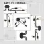 6 Lights Semi Flush Mount Ceiling Light Modern Metal Art Sputnik Chandelier Lighting Black Industrial Vintage Kitchen Light Fixtures for Dining Room Kitchen Room Bed Room by VINLUZ
