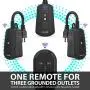 Fosmon Outdoor Indoor Wireless Remote Control Outlet - UL Listed (3 Receiver, 1 Remote), (13A 125V 1625W) Heavy Duty Waterproof Electrical Plug in Remote Light Switch, Individually On/Off Controlled