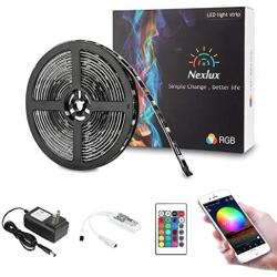 Nexlux LED Strip Lights, WiFi Wireless Smart Phone Controlled 16.4ft Waterproof Light Strip LED Kit 5050 LED Lights,Working with Android and iOS System,Alexa, Google Assistant