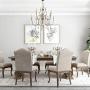 LALUZ A03483 Farmhouse Wood Chandeliers for Dining Rooms 9 Distressed French Country Lighting, D39 xH38