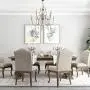LALUZ A03483 Farmhouse Wood Chandeliers for Dining Rooms 9 Distressed French Country Lighting, D39 xH38