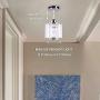 Mini Pendant Light Crystal Pendant Lighting Fixture Flush Mount Ceiling Lighting Fixture Adjustable Hanging Light for Dining Room Bedroom Kitchen Island Living Room Hallway,E26 Bulb,Chrome