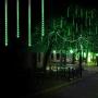 VMANOO LED Outdoor Lights 8 Tube Meteor Shower Rain Lights Solar Powered Icicle Raindrop Snow Falling Lights Cascading Lighting for Garden Outdoor Patio Holiday Party Halloween Decoration Green