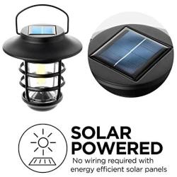 Home Zone Security Solar Wall Lantern Lights - Outdoor 3000K Decorative Light Fixture Wall Mount with No Wiring Required (2-Pack)