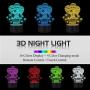 3D Teddy Bear Lamp Mood Lamp 16 Color Nursery Night Lights Illusion Acrylic LED Table Bedside Lamp, Children Bedroom Desk Decor Toy, Personalized Birthday Christmas Gifts for Women Teenage Girls