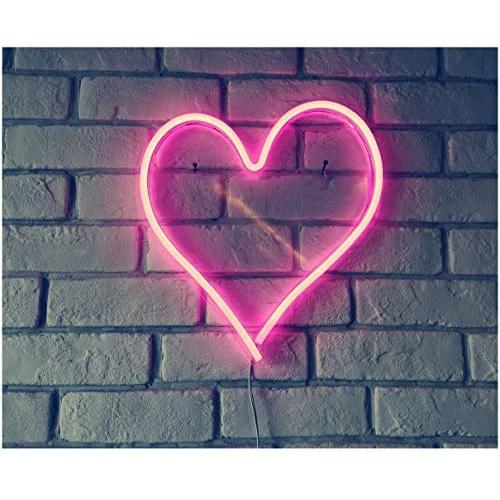 Britrio LED Neon Light Sign, 13.4”x12.6” Heart Shape Neon Sign Wall Hanging Sign Wall Art for Bar Bedroom Living Room Kid’s Room Party,Home Decor Neon Night Light USB Powered(Pink Heart)