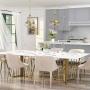 GEPOW Gold Modern Chandelier, Glass Pendant Lighting Fixture for Dining Room, Entryway, Living Room, Kitchen, Bedroom, 3 Lights