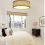 LITFAD Contemporary Drum Shape Flush Mount Ceiling Light Wood and Acrylic LED Ceiling Lamp Weaving Natural Wooden Pandent Light for Dining Room Bedroom Living Room - 10''