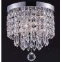 Smart Lighting-Shupregu 3-Light Modern Crystal Chandelier, Flush Mount Crystal Ceiling Light, Chrome Finish Pendent Light for Hallway, Bedroom, Kitchen, Dimmer LED Bulbs Not Included
