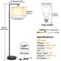 LED Floor Lamp, Montage Modern Floor Lamp, Classic Standing Lamp Reading Standing Light with Hanging Lamp Shade Minimalist Bedside Floor Lamp for Bedroom Living Room with LED Bulb - Black