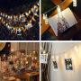 Lwind Photo Clip String Lights, 40 Clip LED Warm-White Fairy Twinkle Lights Powered by 3 AA Batteries for Hanging Photos, Cards and Light Artwork, ect