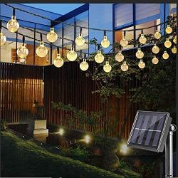 Solar String Lights Outdoor, 40 LED 25 Ft Crystal Balls Waterproof Globe Solar Powered Fairy String Lights for Bedroom Garden Yard Home Patio Wedding Party Holiday Decoration