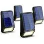 LOHAS Solar Lights Outdoor, Solar Fence Post Lights IP65 Waterproof, 8LEDs Solar Light Outdoor for Security, Daylight 6000K Auto on/Off Yard Garden Wall Mount Night Light, Updated Version, 4Pack
