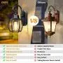 Outdoor Wall Lantern with Dusk to Dawn Sensor Photocell , Exterior Porch Light Fixtures, 100% Aluminum, Anti-Rust Waterproof Matte Black Wall Sconce with Clear Glass for Porch Doorway Garage Hallway