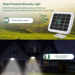 GLORIOUS-LITE Solar Security Light Outdoor, 1600LM Solar LED Motion Sensor Light with 3 Adjustable Head, 5500K, IP65 Waterproof Flood Light for Backyard, Pathway & Patio