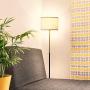 Brightech Emery - Mid Century Modern Floor Lamp for Bedroom Reading - Brighten Living Room Corners with A Free Standing Light - Tall Office Lighting with Drum Shade & Brass Finish
