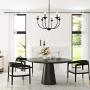 Dining Room Chandelier, Black Chandelier Lighting Fixtures Hanging with 6 Light, Black Finished, 26 inches