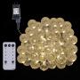 Plug in Globe Fairy String Lights, 58.56ft 100 LED Crystal Warm White String Lights, Suitable for Indoor/Outdoor, Christmas, Party, Wedding Decorative Lights