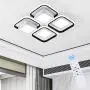 Modern LED Ceiling Light for Bedroom Dimmable Squares Kitchen Flush Mount Ceiling Light Fixture 3-Color Changeable(3000K/4000K/6000K) Black Acrylic Shape with Remote for Bathroom,Living Room,50W Modern LED Ceiling Light for Bedroom Dimmable Squares Kitchen Flush Mount Ceiling Light Fixture 3-Color Changeable(3000K/4000K/6000K) Black Acrylic Shape with Remote for Bathroom,Living Room,50W