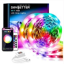 Daybetter 65.6ft WiFi Smart Led Lights with App Control for Bedroom Decoration(2 Rolls of 32.8ft)