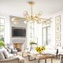 CROSSIO Modern Crystal Sputnik Chandelier with Top Brass, Mid Century Creative Globe Branches Flush Mount Ceiling Light, 12 Lights Pendant Lighting Fixtures for Bedroom Dining Room (12 Lights)