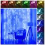 JMEXSUSS 7.3x6ft Valentines Lights Curtain String Lights,12 RGB Rainbow Color Changing 96 Feature Christmas Window Bedroom Lights, Mlutiple Patterns Optional for Wedding,Party,Gift,Valentines Day