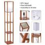 CO-Z Floor Lamp, Etagere Lamp with Shelves, Standing Lamp with 3 Wood Display Storage Shelves for Bedroom Bedside Corner Living Room, Simple Modern Floor Lights with LED Bulb