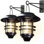 Otdair Solar Wall Lantern Outdoor, 2 Pcs Glass Solar Hanging Lantern Light Waterproof Solar Wall Sconce Light Fixture Wall Mount Solar Outdoor Wall Lights Decorative for Front Porch, Patio and Yard