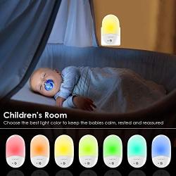 Plug-in Night Light for Kids, Compact RGB Color Changeable LED Night Lamp with Dusk to Dawn Sensor, Warm White Night Lighting for Baby Room, Bedroom, Hallway, Kitchen, Bathroom, Stairs (2 Pack)