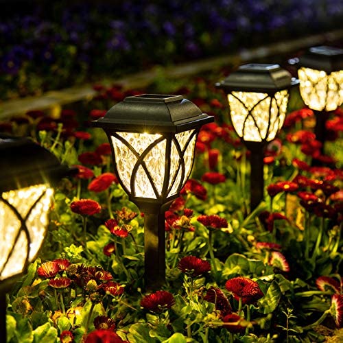 GIGALUMI Solar Pathway Lights Outdoor, 6 Pack LED Solar Landscape Lights, Waterproof Solar Powered Pathway Lights for Yard, Patio, Landscape, Walkway (Warm White)