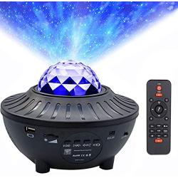 Star Night Light Projector Bedroom, VINMEN Galaxy Projector Ocean Wave Star Projector w/LED Nebula Cloud for Baby Kids Adults Bedroom/Home Theatre/Night Light Ambiance, Remote Control & Music Speaker