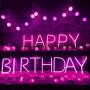 Smilco Light Up Marquee Letter Neon Sign，Pink 26 Alphabe Wall Decor Number with USB and Battery Powered Lights for Wedding Birthday Cheristmas Party Bedroom Decoration (L)