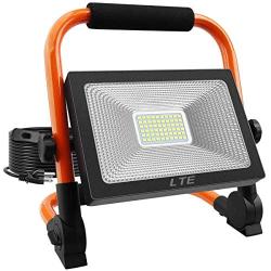 LED Work Light 50W 5500LM Portable Outdoor Flood Light 6000K IP66 Waterproof Camping Security Lights for Outdoor Lighting/Hunting/Camping/Hiking/Car Repairing (Orange)