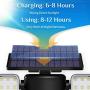 OUSFOT Solar Security Light Motion Sensor Outdoor 56 Led Solar Flood Light Dual Head Spotlights IP65 Waterproof 360 Degrees Adjustable Solar Wall Lights for Patio Front Door Yard Garden Garage Deck