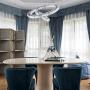 KAI Crystal Chandelier Island Pendant Light Contemporary Not Dimmable LED Lamp with 6000K 36W 4320LM Adjustable Height Chrome 2 Rings Modern Flush Mount Ceiling Lighting for Dining Room Lobby,1 Pack