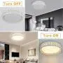 DLLT Modern Ceiling Light with Remote 35W, Dimmable Flush Mount Led Ceiling Light, Round Lighting Fixture for Bedroom, Kitchen, Dining Room, Bathroom, Hallway, Office, Foyer(3 color temperatures)White